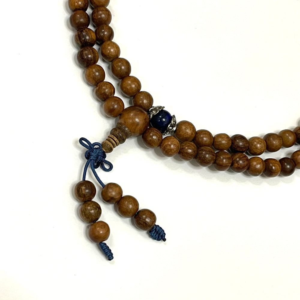 印尼加里曼丹沉香108手串 綠松石和青金石 8mm