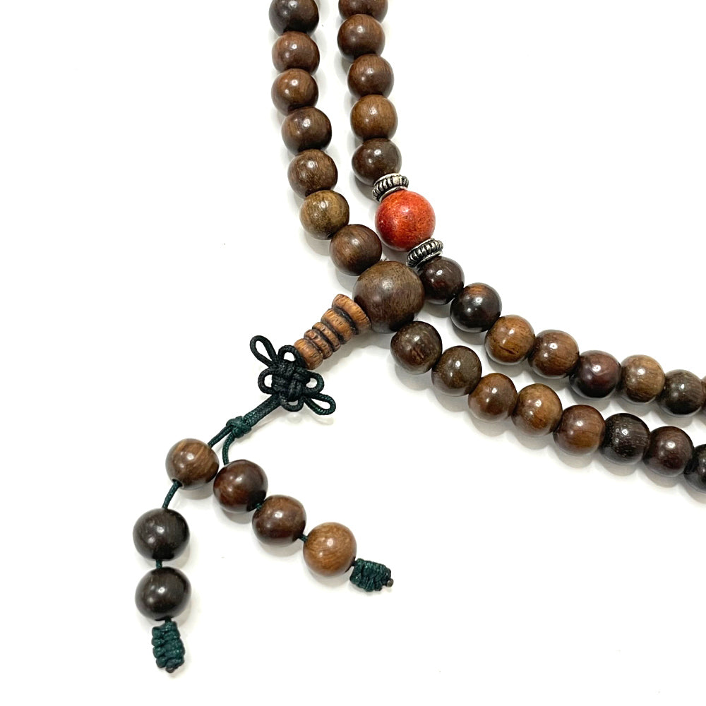 印尼加里曼丹沉香108手串 東陵玉和楠木 8mm