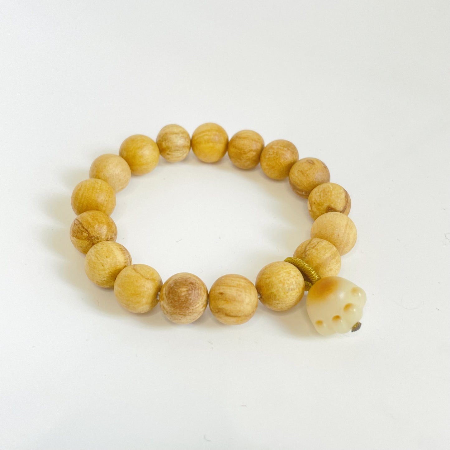 Peru Palo Santo Bead Bracelet 10mm with Bodhi Root Cat Paw Paw