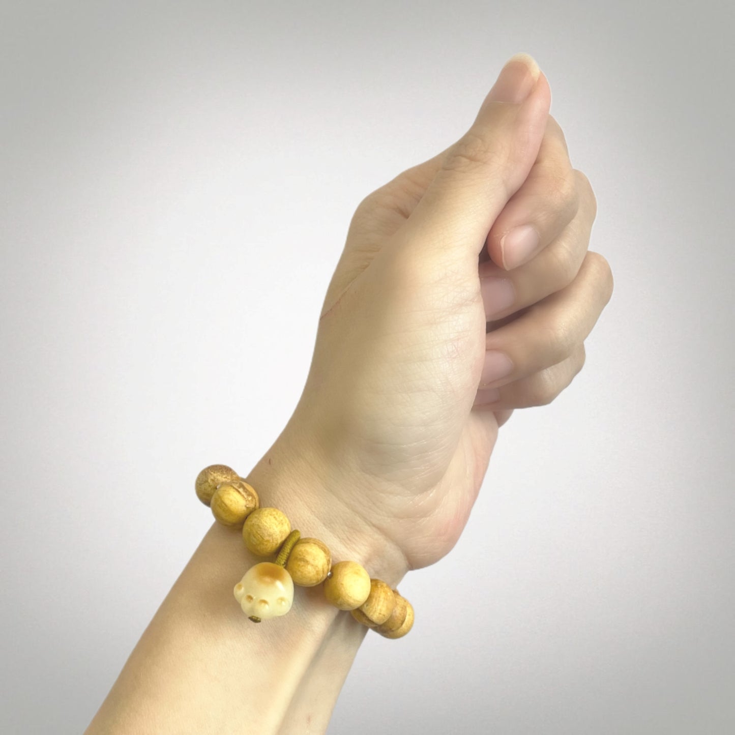 Peru Palo Santo Bead Bracelet 10mm with Bodhi Root Cat Paw Paw