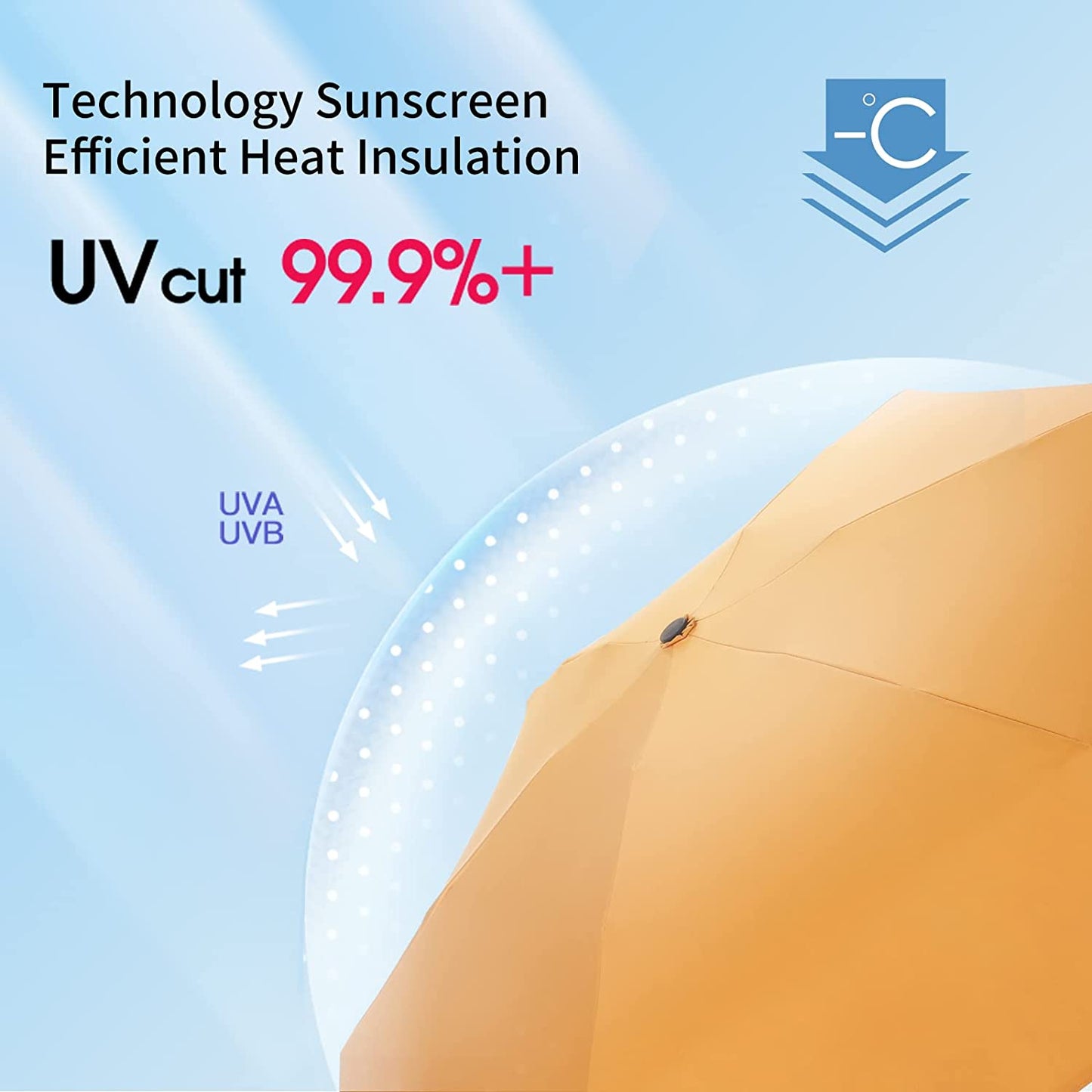 Mamoru Small Umbrella with Cat Paw Handle, 99.99% UV Protection, 5 Colors