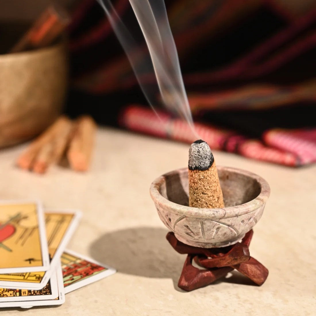 Mini Small Stone Resin Burner with Stand