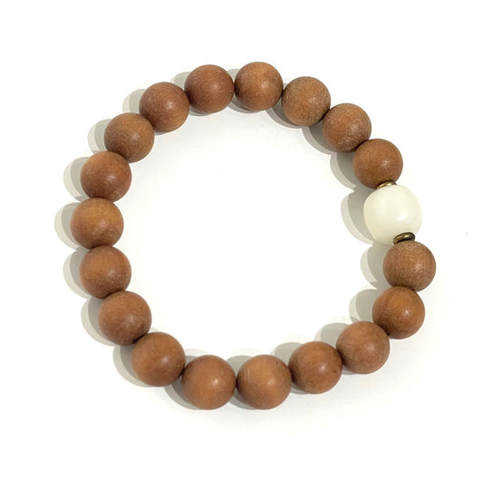 Natural Sandalwood with Buddha Root Bracelet 10mm