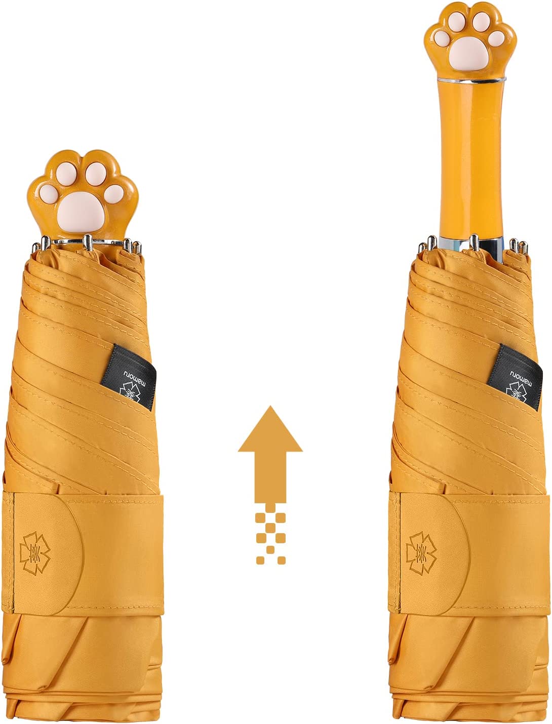 Mamoru Small Umbrella with Cat Paw Handle, 99.99% UV Protection, 5 Colors