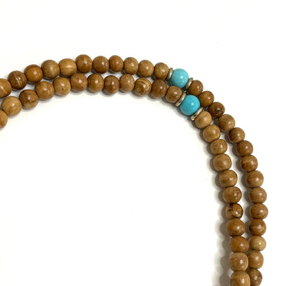 越南高質沉香108手串 綠松石和紫瑪瑙 8mm