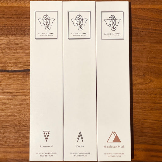 Sacred Elephant Meditation 冥想奢華純天然線香組合 I 沉香 雪松 麝香