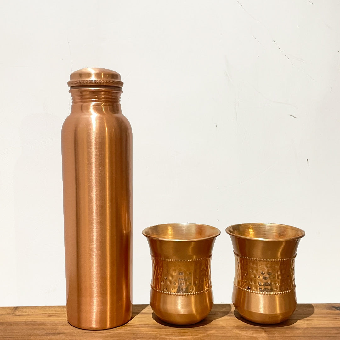 Copper Vintage Water Bottle 900ml | Ayurvedic Overnight Purification & Natural Antibacterial Hydration