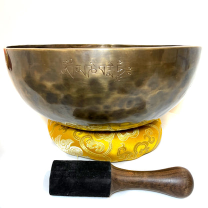 Hand Hammered Full Moon Nepal Healing Therapy Singing Bowl 30cm